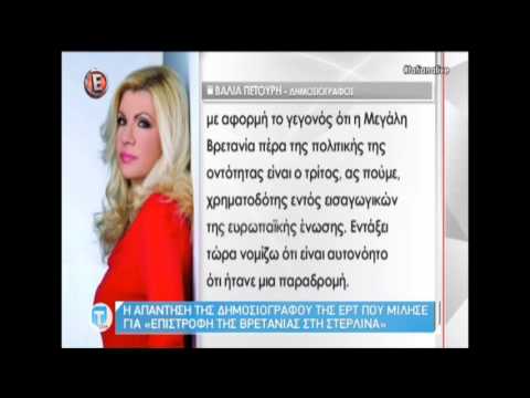 Η απάντηση της δημοσιογράφου της ΕΡΤ που μίλησε για «επιστροφή της Βρετανίας στη στερλίνα»