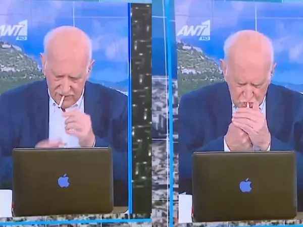Ο Γιώργος Παπαδάκης πιάστηκε να καπνίζει τσιγάρο στον «αέρα»
